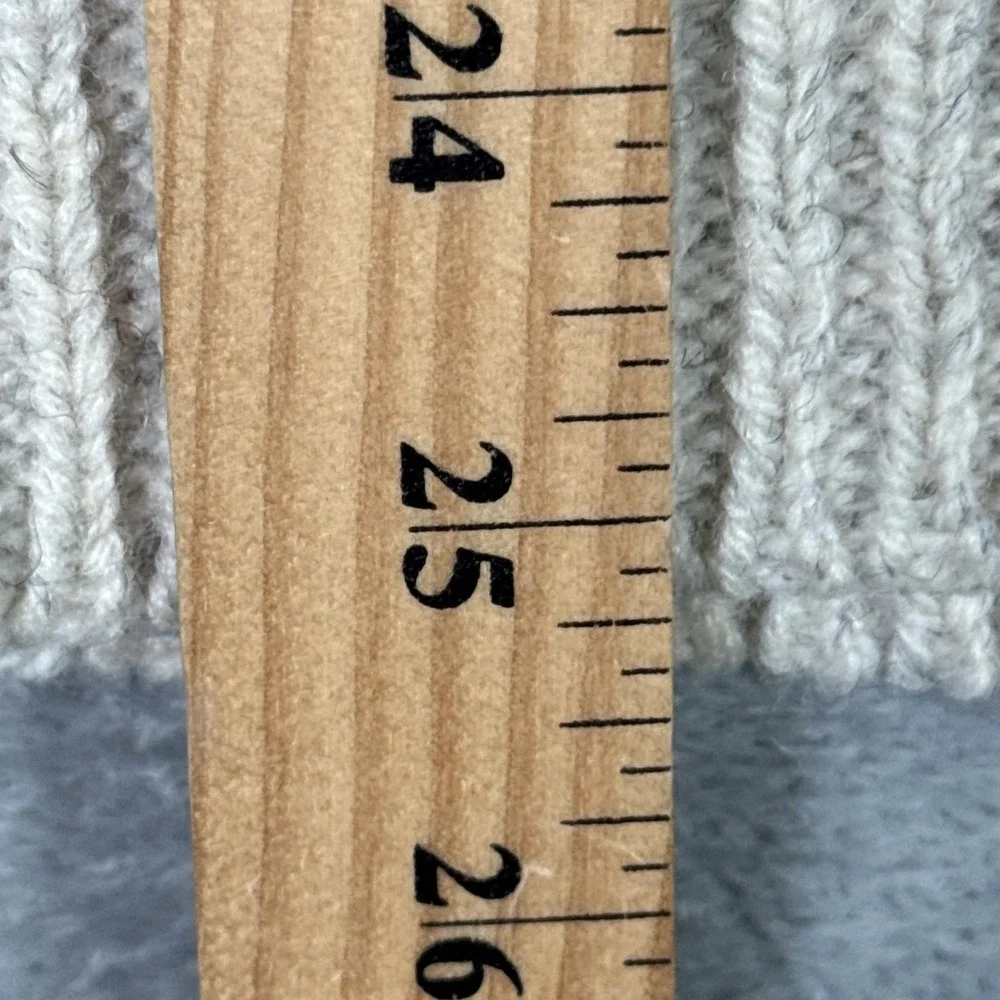 LL Bean Sweater Mens M (Fits S) Gray Wool Full Zip Fair Isle Mock Neck *FLAW - Picture 9 of 11